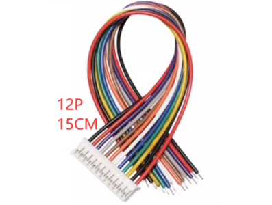 Conector PH 2,0 mm 12 pinos macho de extremidade &uacute;nica com fio 1007 26AWG 15 cm - Imagem 1