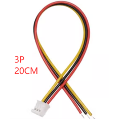 Conector JST PH 2,0 mm 3 pinos macho com cabo 1007 26 AWG 20 cm