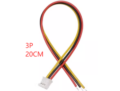 Conector JST PH 2,0 mm 3 pinos macho com cabo 1007 26 AWG 20 cm - Imagem 1