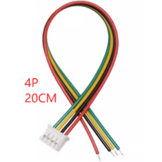 Conector PH 2,0 mm macho 4 pinos com fio 1007 26 AWG, 20 cm