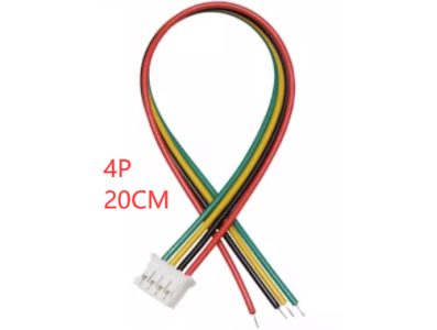 Conector PH 2,0 mm macho 4 pinos com fio 1007 26 AWG, 20 cm - Imagem 1