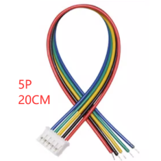 Conector macho PH 2,0 mm 5 pinos, cabe&ccedil;a &uacute;nica, com fio 1007 26 AWG de 20 cm