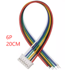 Conector PH 2,0 mm macho 6 pinos com fio 1007 26 AWG 20 cm