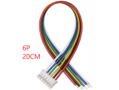 Conector PH 2,0 mm macho 6 pinos com fio 1007 26 AWG 20 cm - Imagem 1