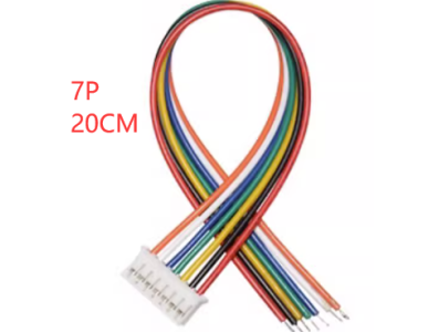 Conector macho PH 2,0 mm 7 pinos, cabe&ccedil;a &uacute;nica, cabo 1007 26 AWG 20 cm - Imagem 1