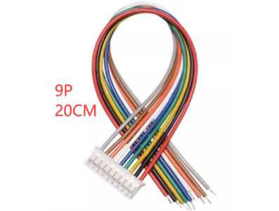 Conector PH 2,0 mm macho 9 pinos com fio 1007 26 AWG 20 cm - Imagem 1