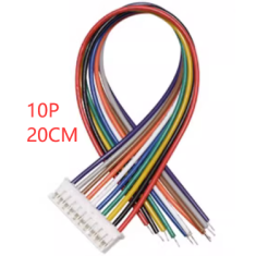 Conector macho PH 2,0 mm 10 pinos com fio 1007 26 AWG de 20 cm