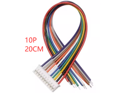 Conector macho PH 2,0 mm 10 pinos com fio 1007 26 AWG de 20 cm - Imagem 1