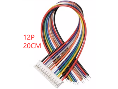 Conector macho JST PH 2,0 mm 12 pinos de cabe&ccedil;a &uacute;nica com fio 1007 26 AWG 20 cm - Imagem 1