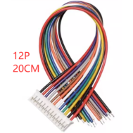 Conector macho JST PH 2,0 mm 12 pinos de cabe&ccedil;a &uacute;nica com fio 1007 26 AWG 20 cm