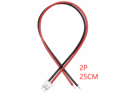 Conector PH 2,0 mm macho 2 pinos com fio 1007 26 AWG 25 cm - Imagem 1