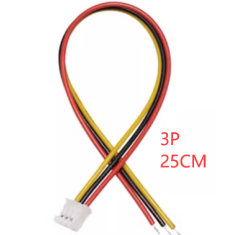 Conector macho JST PH 2,0 mm 3 pinos com fio 1007 26 AWG 25 cm