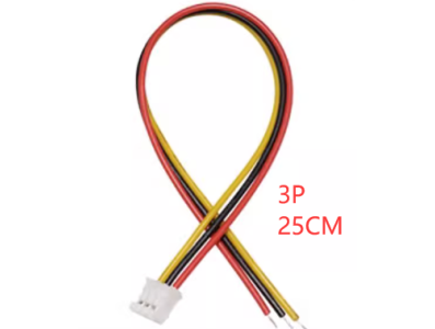 Conector macho JST PH 2,0 mm 3 pinos com fio 1007 26 AWG 25 cm - Imagem 1