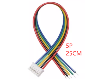 Conector PH 2.0 mm macho 5 pinos com fio 1007 26 AWG 25 cm - Imagem 1