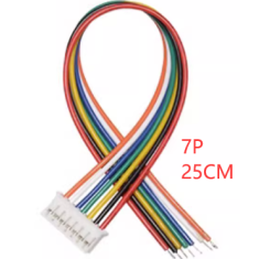 Conector plug PH 2,0 mm macho 7 pinos com cabe&ccedil;a &uacute;nica e fio 1007 26 AWG 25 cm