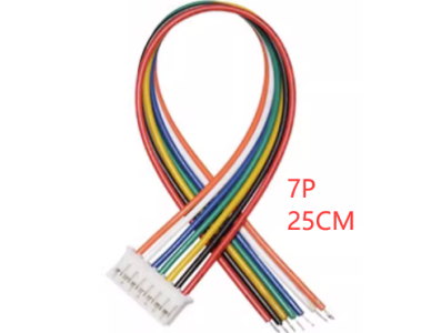 Conector plug PH 2,0 mm macho 7 pinos com cabe&ccedil;a &uacute;nica e fio 1007 26 AWG 25 cm - Imagem 1