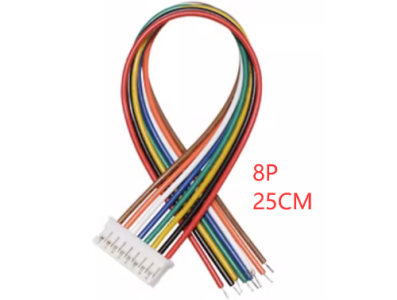 Conector macho PH 2,0 mm 8 pinos de extremidade &uacute;nica com cabo 1007 26 AWG 25 cm - Imagem 1