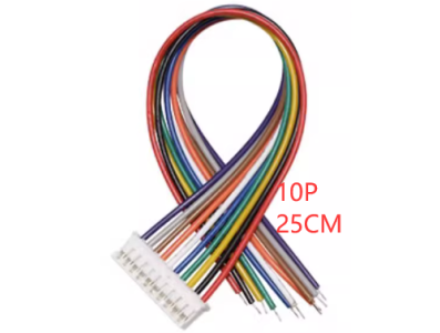 Conector macho PH 2.0 mm 10 pinos com fio 1007 26AWG 25 cm - Imagem 1