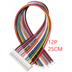 Conector plug macho PH 2,0 mm 12 pinos com fio 1007 26 AWG 25 cm