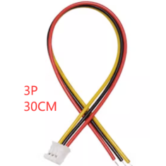 Conector plugue macho PH 2,0 mm 3 pinos, fio 1007 26 AWG, 30 cm