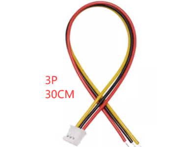 Conector plugue macho PH 2,0 mm 3 pinos, fio 1007 26 AWG, 30 cm - Imagem 1