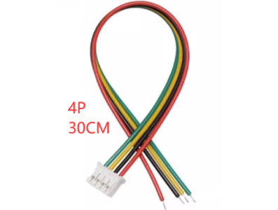Conector PH 2,0 mm 4 pinos macho com cabo 1007 26 AWG 30 cm - Imagem 1