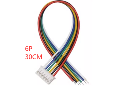 Conector PH 2.0 mm 6 pinos macho com fio 1007 26AWG 30 cm - Imagem 1