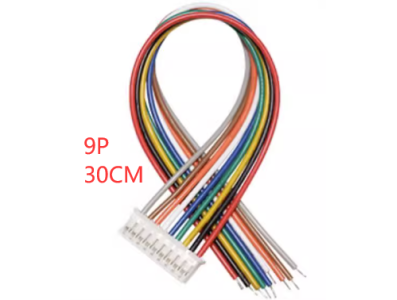 Conector PH 2,0 mm macho 9 pinos com fio 1007 26 AWG 30 cm - Imagem 1