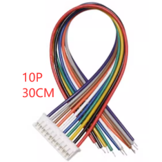 Conector macho PH 2,0 mm 10 pinos com cabo 1007 26 AWG de 30 cm