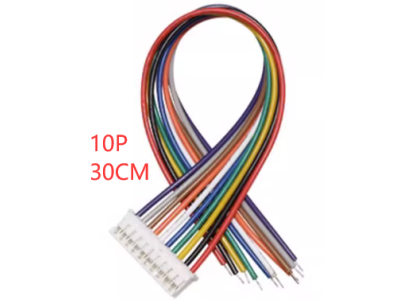 Conector macho PH 2,0 mm 10 pinos com cabo 1007 26 AWG de 30 cm - Imagem 1