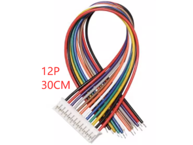 Conector macho PH 2,0 mm 12 pinos com fio 1007 26 AWG 30 cm - Imagem 1