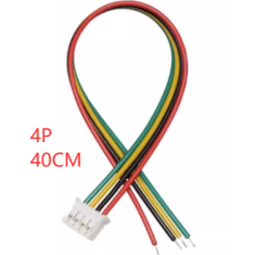 Conector PH 2,0 mm 4 pinos macho de cabe&ccedil;a &uacute;nica com fio 1007 26 AWG 40 cm