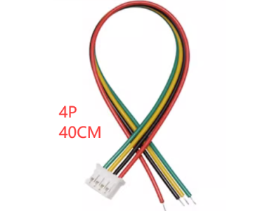 Conector PH 2,0 mm 4 pinos macho de cabe&ccedil;a &uacute;nica com fio 1007 26 AWG 40 cm - Imagem 1