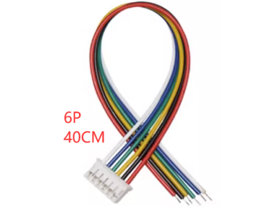 Conector macho JST PH 2,0 mm 6 pinos com fio 1007 26 AWG 40 cm - Imagem 1