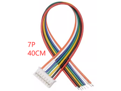 Conector PH 2,0 mm macho 7 pinos de cabe&ccedil;a &uacute;nica com cabo 1007 26 AWG 40 cm - Imagem 1