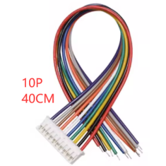 Conector macho PH 2,0 mm 10 pinos com fio 1007 26 AWG 40 cm