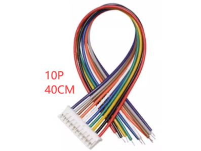 Conector macho PH 2,0 mm 10 pinos com fio 1007 26 AWG 40 cm - Imagem 1