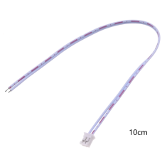 Conector PH 2,0 mm macho 2 pinos com fios vermelho e branco 26AWG 1007 10 cm