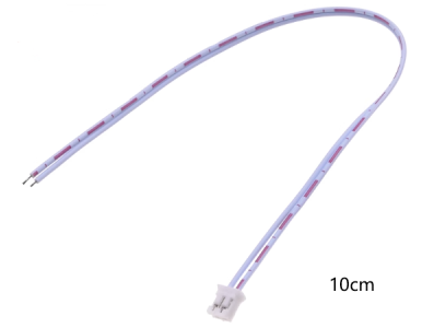 Conector PH 2,0 mm macho 2 pinos com fios vermelho e branco 26AWG 1007 10 cm - Imagem 1