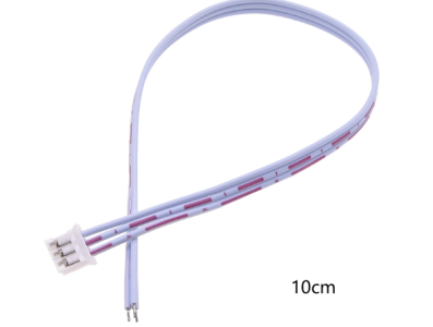 Conector macho PH 2,0 mm 3 pinos com cabo 1007 26 AWG 10 cm (vermelho e branco) - Imagem 1
