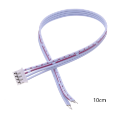 Conector PH 2.0 mm macho 4 pinos, fios 26AWG (1007) 10 cm, vermelho e branco
