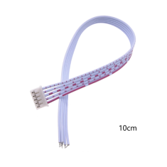 Conector PH 2,0 mm macho 5 pinos de cabe&ccedil;a &uacute;nica com fios vermelho e branco 1007 26 AWG 10 cm