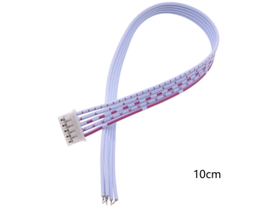 Conector PH 2,0 mm macho 5 pinos de cabe&ccedil;a &uacute;nica com fios vermelho e branco 1007 26 AWG 10 cm - Imagem 1