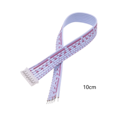 Conector macho PH 2,0 mm 7 pinos, cabo 26 AWG (1007) 10 cm, vermelho e branco