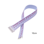Conector macho PH 2,0 mm 7 pinos, cabo 26 AWG (1007) 10 cm, vermelho e branco