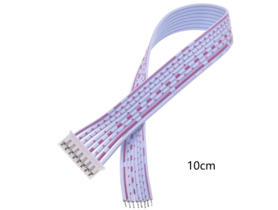 Conector plug macho PH 2,0 mm 8 pinos (cabe&ccedil;a &uacute;nica) com fios 1007 26 AWG vermelho e branco 10 cm - Imagem 1