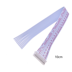 Conector PH 2,0 mm macho 10 pinos (cabe&ccedil;a &uacute;nica) com fios vermelho e branco 1007 26 AWG, 10 cm