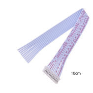 Conector PH 2,0 mm macho 10 pinos (cabe&ccedil;a &uacute;nica) com fios vermelho e branco 1007 26 AWG, 10 cm