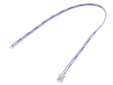Conector macho PH 2,0 mm 2 pinos com fios vermelho e branco 26 AWG 1007 15 cm - Imagem 1