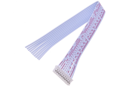 Conector macho PH 2,0 mm 10 pinos com fios 1007 26 AWG 30 cm, vermelho e branco - Imagem 1